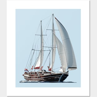 Turkish Gulet Under Sail Posters and Art